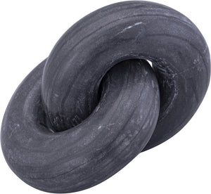 Meridian Furniture Knot Sculpture Handcrafted Marble Art Deco Tabletop Accent with Natural Veining for Console Table Black 6" W x 6" D x 5" H ACC101-Black