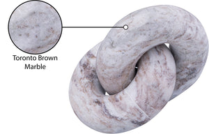 Meridian Furniture Knot Sculpture Handcrafted Marble Art Deco Tabletop Accent with Natural Veining for Console Table Brown 6" W x 6" D x 5" H ACC101-Brown