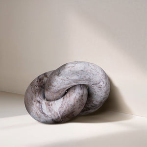 Meridian Furniture Knot Sculpture Handcrafted Marble Art Deco Tabletop Accent with Natural Veining for Console Table Brown 6" W x 6" D x 5" H ACC101-Brown