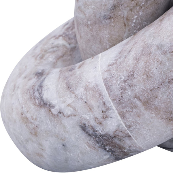 Meridian Furniture Knot Sculpture Handcrafted Marble Art Deco Tabletop Accent with Natural Veining for Console Table Brown 6" W x 6" D x 5" H ACC101-Brown