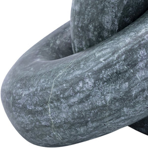Meridian Furniture Knot Sculpture Handcrafted Marble Art Deco Tabletop Accent with Natural Veining for Console Table Green 6" W x 6" D x 5" H ACC101-Green