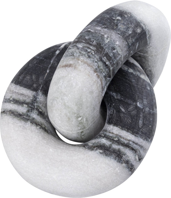 Meridian Furniture Knot Sculpture Handcrafted Marble Art Deco Tabletop Accent with Natural Veining for Console Table Panda 6" W x 6" D x 5" H ACC101-Panda