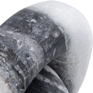 Meridian Furniture Knot Sculpture Handcrafted Marble Art Deco Tabletop Accent with Natural Veining for Console Table Panda 6" W x 6" D x 5" H ACC101-Panda