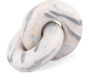 Meridian Furniture Knot Sculpture Handcrafted Marble Art Deco Tabletop Accent with Natural Veining for Console Table Pink 6" W x 6" D x 5" H ACC101-Pink