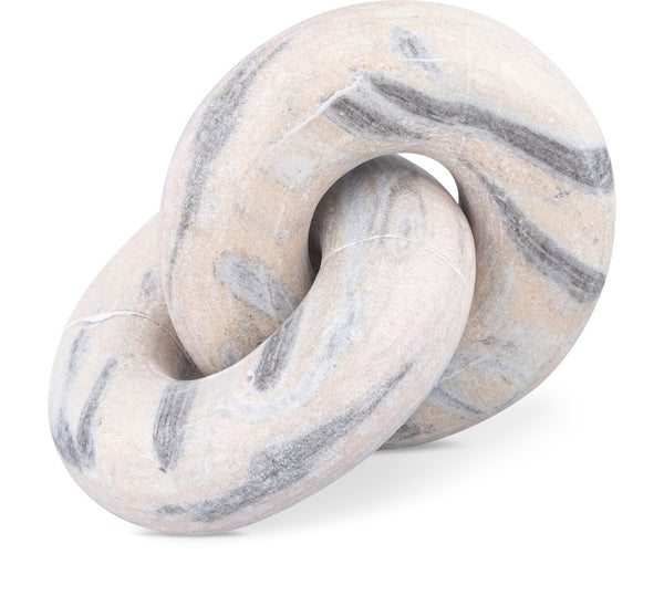 Meridian Furniture Knot Sculpture Handcrafted Marble Art Deco Tabletop Accent with Natural Veining for Console Table Pink 6" W x 6" D x 5" H ACC101-Pink