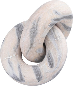 Meridian Furniture Knot Sculpture Handcrafted Marble Art Deco Tabletop Accent with Natural Veining for Console Table Pink 6" W x 6" D x 5" H ACC101-Pink