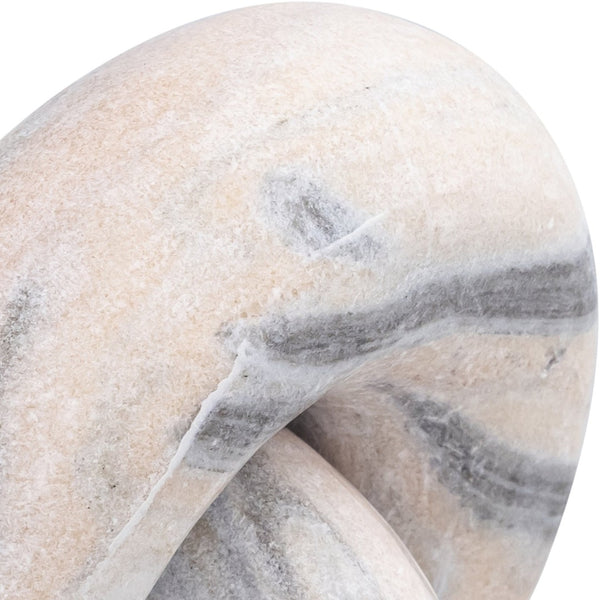 Meridian Furniture Knot Sculpture Handcrafted Marble Art Deco Tabletop Accent with Natural Veining for Console Table Pink 6" W x 6" D x 5" H ACC101-Pink