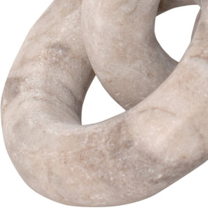 Meridian Furniture Rings Genuine Marble Sculptural Chain Link Handcrafted Art Deco Tabletop Accent Object Brown ACC102-Brown