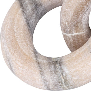 Meridian Furniture Rings Genuine Marble Sculptural Chain Link Handcrafted Art Deco Tabletop Accent Object Pink ACC102-Pink