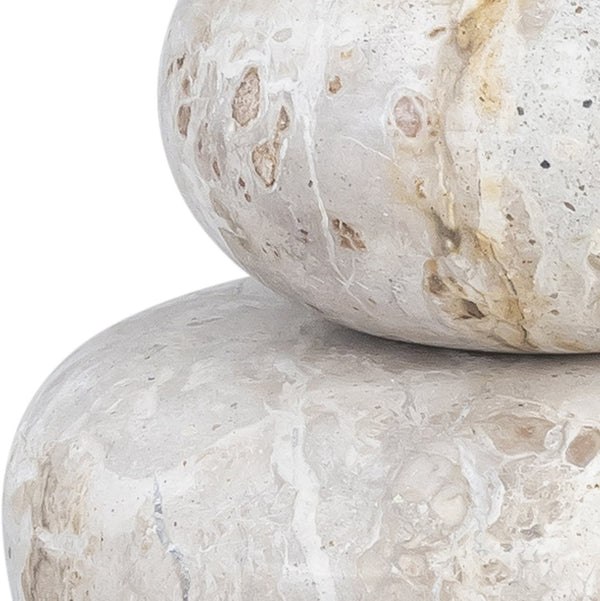 Meridian Furniture Pumpkin Form Marble Sculptural Set of Three Organic Stone Tabletop Decorative Accents Beige ACC103-Beige
