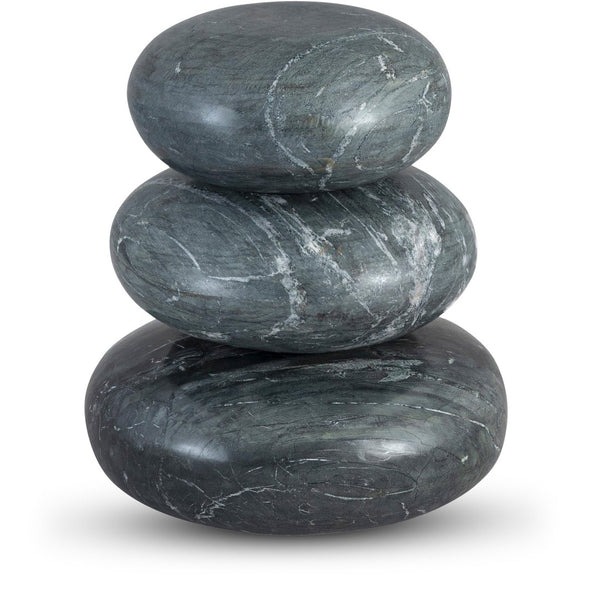 Meridian Furniture Pumpkin Form Marble Sculptural Set of Three Organic Stone Tabletop Decorative Accents Black ACC103-Black