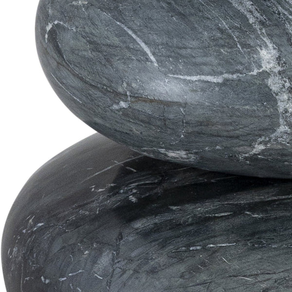 Meridian Furniture Pumpkin Form Marble Sculptural Set of Three Organic Stone Tabletop Decorative Accents Black ACC103-Black