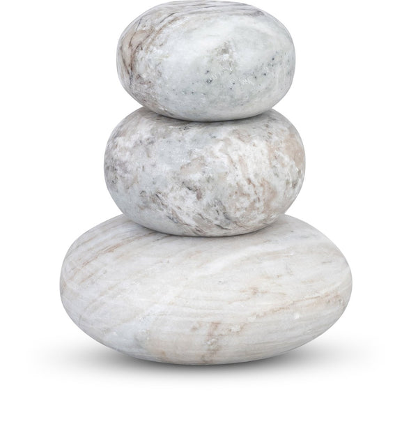 Meridian Furniture Pumpkin Form Marble Sculptural Set of Three Organic Stone Tabletop Decorative Accents Brown ACC103-Brown