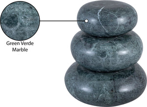 Meridian Furniture Pumpkin Form Marble Sculptural Set of Three Organic Stone Tabletop Decorative Accents Green ACC103-Green