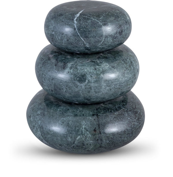 Meridian Furniture Pumpkin Form Marble Sculptural Set of Three Organic Stone Tabletop Decorative Accents Green ACC103-Green