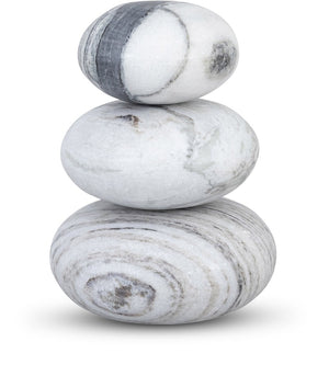 Meridian Furniture Pumpkin Form Marble Sculptural Set of Three Organic Stone Tabletop Decorative Accents Panda ACC103-Panda