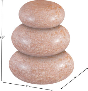 Meridian Furniture Pumpkin Form Marble Sculptural Set of Three Organic Stone Tabletop Decorative Accents Pink ACC103-Pink