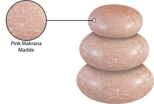 Meridian Furniture Pumpkin Form Marble Sculptural Set of Three Organic Stone Tabletop Decorative Accents Pink ACC103-Pink