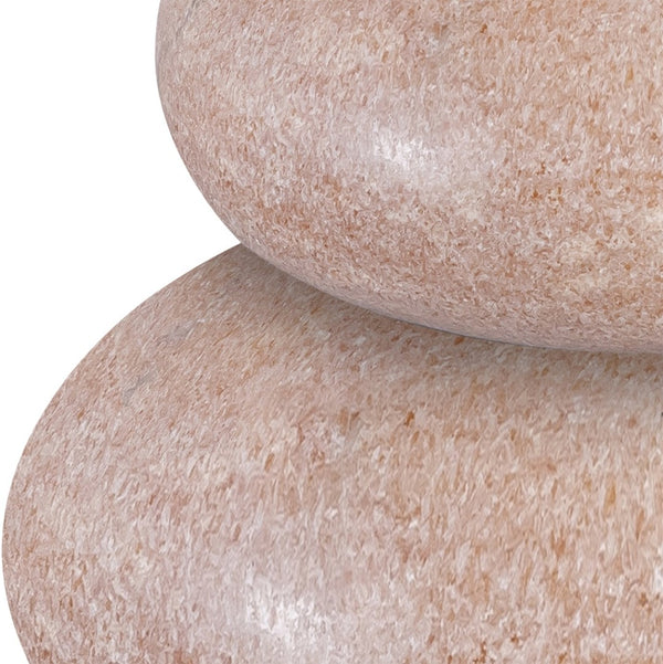 Meridian Furniture Pumpkin Form Marble Sculptural Set of Three Organic Stone Tabletop Decorative Accents Pink ACC103-Pink