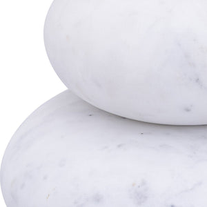 Meridian Furniture Pumpkin Form Marble Sculptural Set of Three Organic Stone Tabletop Decorative Accents White ACC103-White