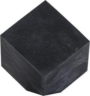 Meridian Furniture Block Genuine Stone Sculptural Cube Accent with Natural Veining for Shelves and Tabletops Black Genuine Marble ACC104-Black