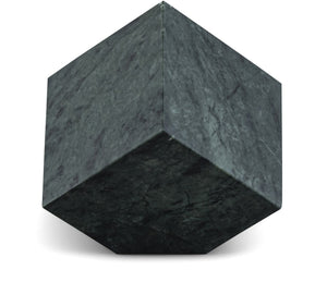 Meridian Furniture Block Genuine Stone Sculptural Cube Accent with Natural Veining for Shelves and Tabletops Green Genuine Marble ACC104-Green