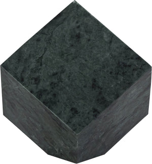 Meridian Furniture Block Genuine Stone Sculptural Cube Accent with Natural Veining for Shelves and Tabletops Green Genuine Marble ACC104-Green