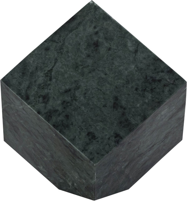 Meridian Furniture Block Genuine Stone Sculptural Cube Accent with Natural Veining for Shelves and Tabletops Green Genuine Marble ACC104-Green