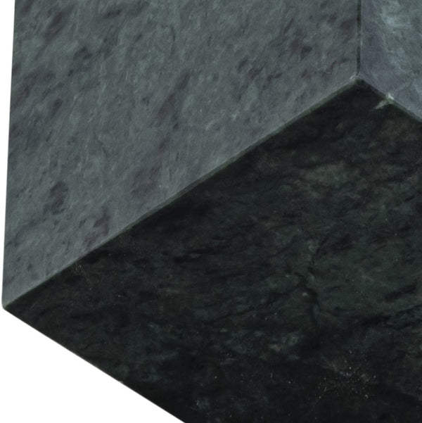 Meridian Furniture Block Genuine Stone Sculptural Cube Accent with Natural Veining for Shelves and Tabletops Green Genuine Marble ACC104-Green