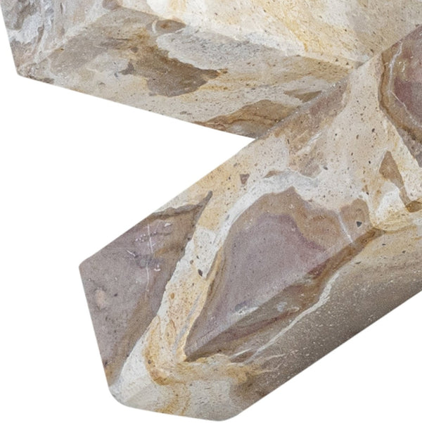 Meridian Furniture Stix Hand-finished Stone Sculptural Accent with Natural Veining for Shelves and Tabletop Decor Beige Genuine Marble ACC106-Beige