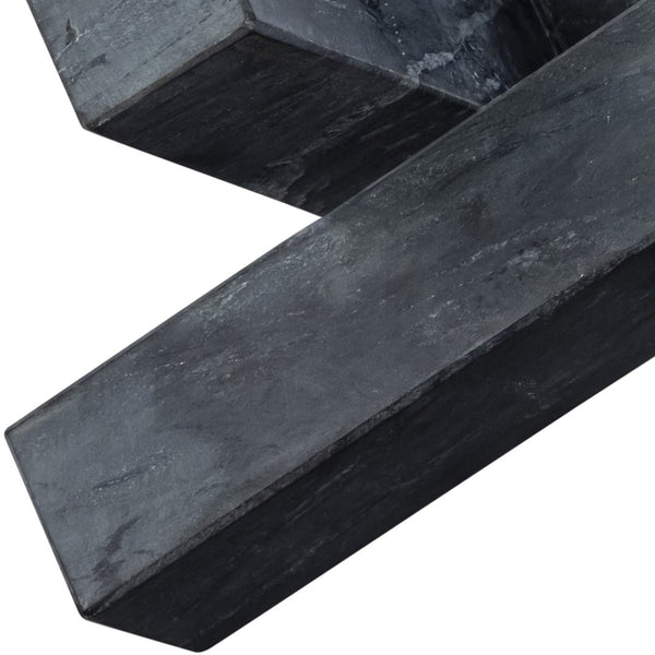Meridian Furniture Stix Hand-finished Stone Sculptural Accent with Natural Veining for Shelves and Tabletop Decor Black Genuine Marble ACC106-Black