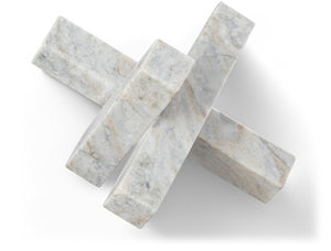 Meridian Furniture Stix Hand-finished Stone Sculptural Accent with Natural Veining for Shelves and Tabletop Decor Brown Genuine Marble ACC106-Brown