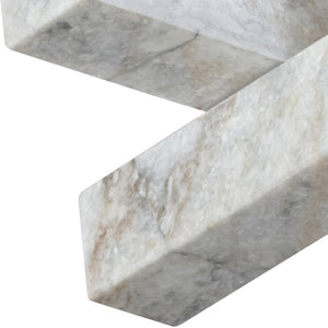 Meridian Furniture Stix Hand-finished Stone Sculptural Accent with Natural Veining for Shelves and Tabletop Decor Brown Genuine Marble ACC106-Brown