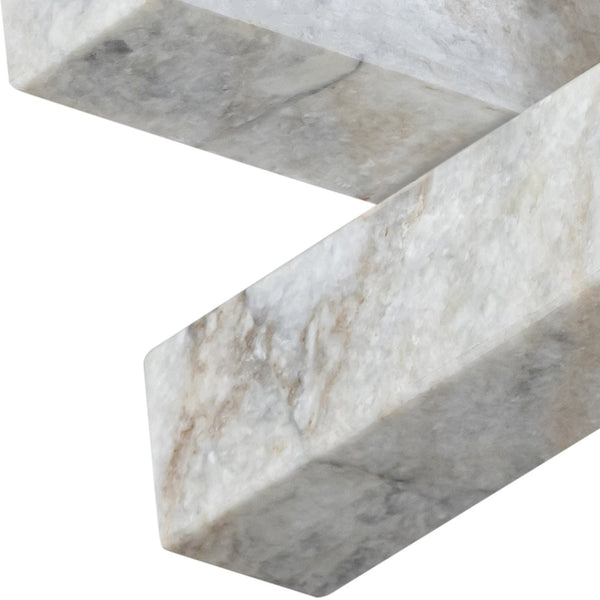 Meridian Furniture Stix Hand-finished Stone Sculptural Accent with Natural Veining for Shelves and Tabletop Decor Brown Genuine Marble ACC106-Brown