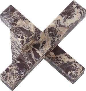 Meridian Furniture Stix Hand-finished Stone Sculptural Accent with Natural Veining for Shelves and Tabletop Decor Cherry Genuine Marble ACC106-Cherry