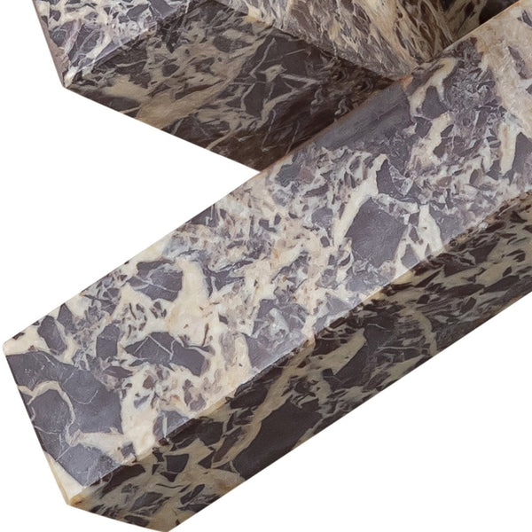 Meridian Furniture Stix Hand-finished Stone Sculptural Accent with Natural Veining for Shelves and Tabletop Decor Cherry Genuine Marble ACC106-Cherry