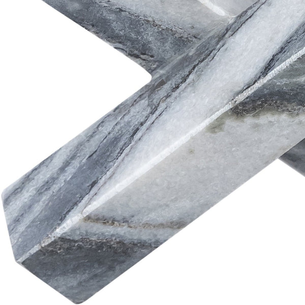 Meridian Furniture Stix Hand-finished Stone Sculptural Accent with Natural Veining for Shelves and Tabletop Decor Panda Genuine Marble ACC106-Panda