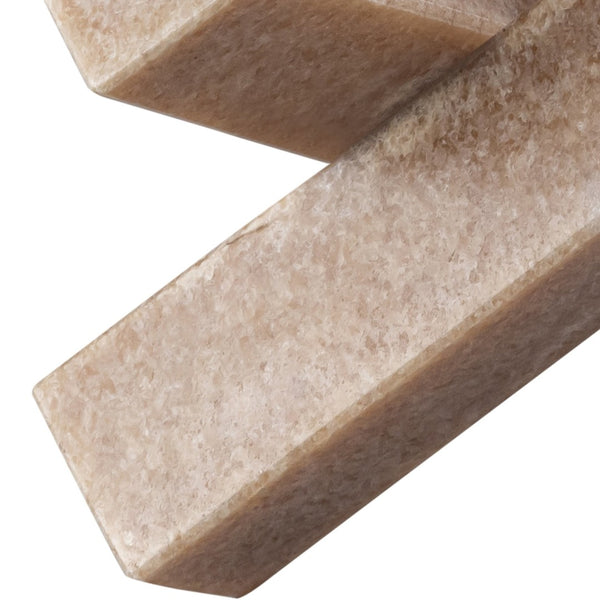 Meridian Furniture Stix Hand-finished Stone Sculptural Accent with Natural Veining for Shelves and Tabletop Decor Pink Genuine Marble ACC106-Pink