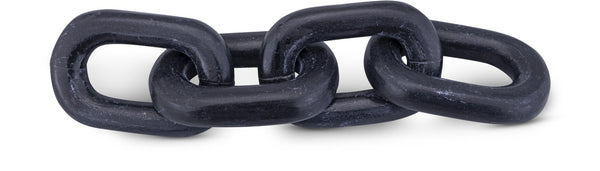 Meridian Furniture Lynx Sculptural Chain Links Carved Stone Tabletop Accent with Natural Veining for Shelves Black Genuine Marble ACC108-Black
