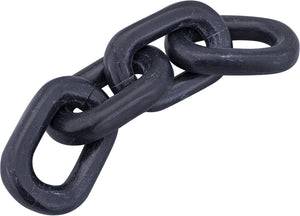 Meridian Furniture Lynx Sculptural Chain Links Carved Stone Tabletop Accent with Natural Veining for Shelves Black Genuine Marble ACC108-Black