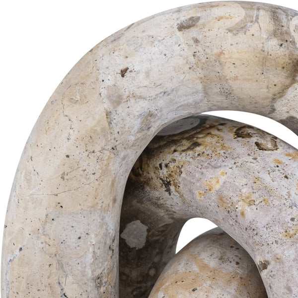 Meridian Furniture Arco Sculptural Set of Three Hand Carved Natural Stone Arch Accents for Shelf or Console Beige Genuine Marble ACC109-Beige