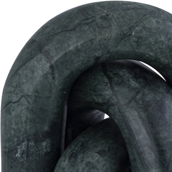 Meridian Furniture Arco Sculptural Set of Three Hand Carved Natural Stone Arch Accents for Shelf or Console Green Genuine Marble ACC109-Green