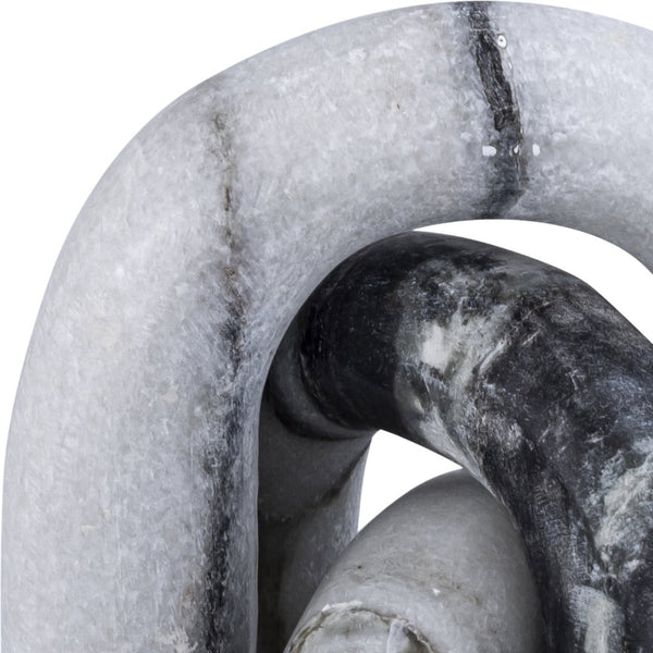 Meridian Furniture Arco Sculptural Set of Three Hand Carved Natural Stone Arch Accents for Shelf or Console Panda Genuine Marble ACC109-Panda