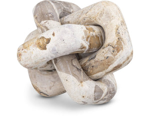 Meridian Furniture Bond Sculptural Marble Knot Tabletop Accent with Natural Veining for Shelves and Console Styling Beige Genuine Marble ACC110-Beige