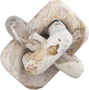 Meridian Furniture Bond Sculptural Marble Knot Tabletop Accent with Natural Veining for Shelves and Console Styling Beige Genuine Marble ACC110-Beige