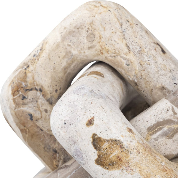 Meridian Furniture Bond Sculptural Marble Knot Tabletop Accent with Natural Veining for Shelves and Console Styling Beige Genuine Marble ACC110-Beige