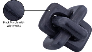 Meridian Furniture Bond Sculptural Marble Knot Tabletop Accent with Natural Veining for Shelves and Console Styling Black Genuine Marble ACC110-Black