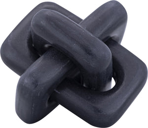 Meridian Furniture Bond Sculptural Marble Knot Tabletop Accent with Natural Veining for Shelves and Console Styling Black Genuine Marble ACC110-Black