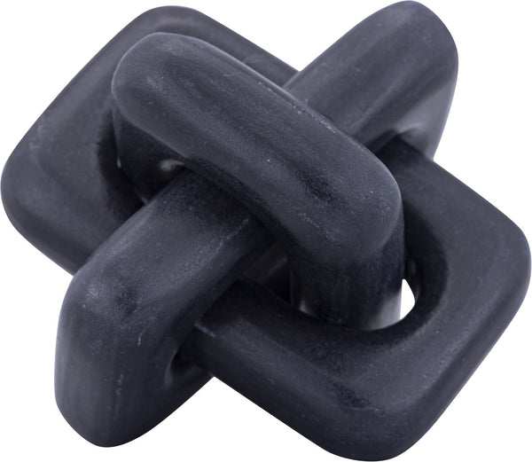 Meridian Furniture Bond Sculptural Marble Knot Tabletop Accent with Natural Veining for Shelves and Console Styling Black Genuine Marble ACC110-Black