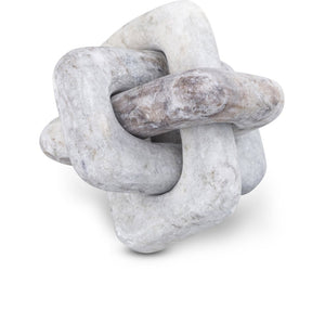Meridian Furniture Bond Sculptural Marble Knot Tabletop Accent with Natural Veining for Shelves and Console Styling Brown Genuine Marble ACC110-Brown